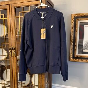 ASICS Paris Olympics Men's Dark Blue Crewneck Sweatshirt Jacket